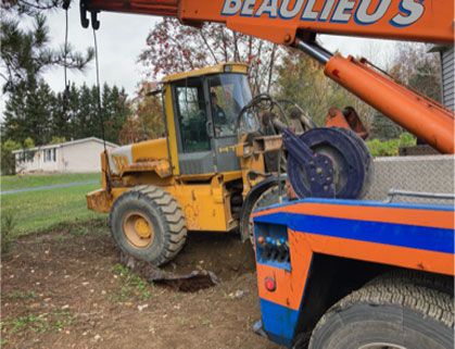 Beaulieu's Garage towing truck in Aroostook County Maine